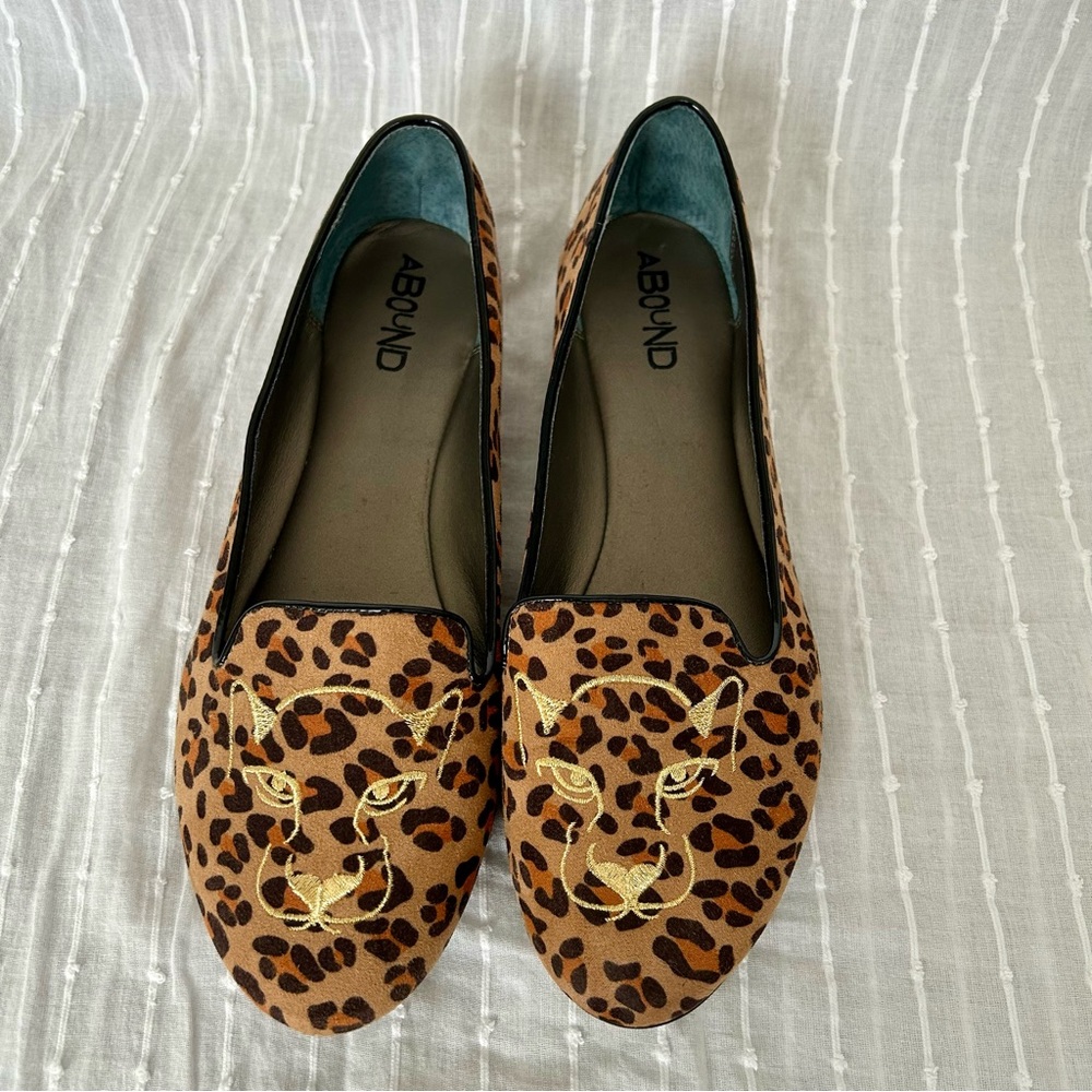 Abound loafer flats leopard print suede